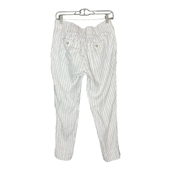 Athleta Bali Linen Striped Cuffed Ankle Pants Size 8T - Picture 3 of 8